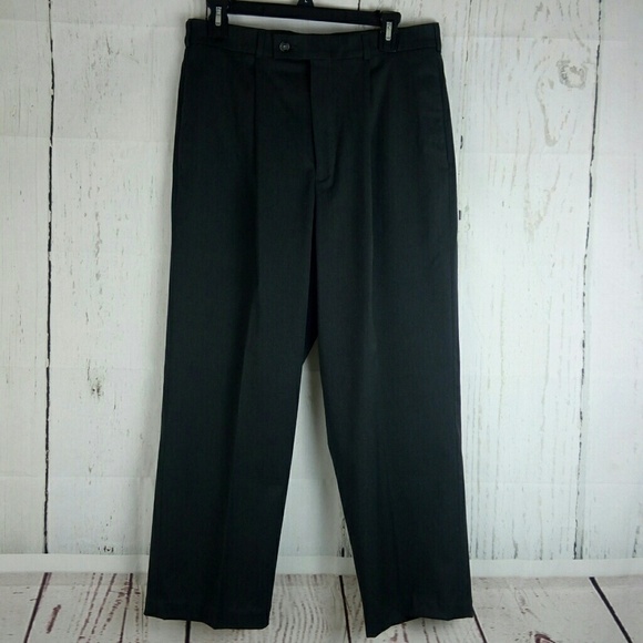 Slates Stretch Dark Gray Pleated Pants - Picture 3 of 8